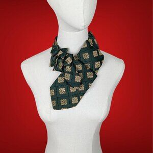 Ogsplosh Women's Fall Vintage Green and Cream Ascot Tie